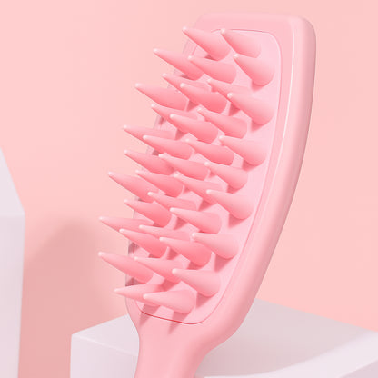 Wukusy silicone scalp massager shampoo brush for gentle scalp cleansing and massage during hair washing.
