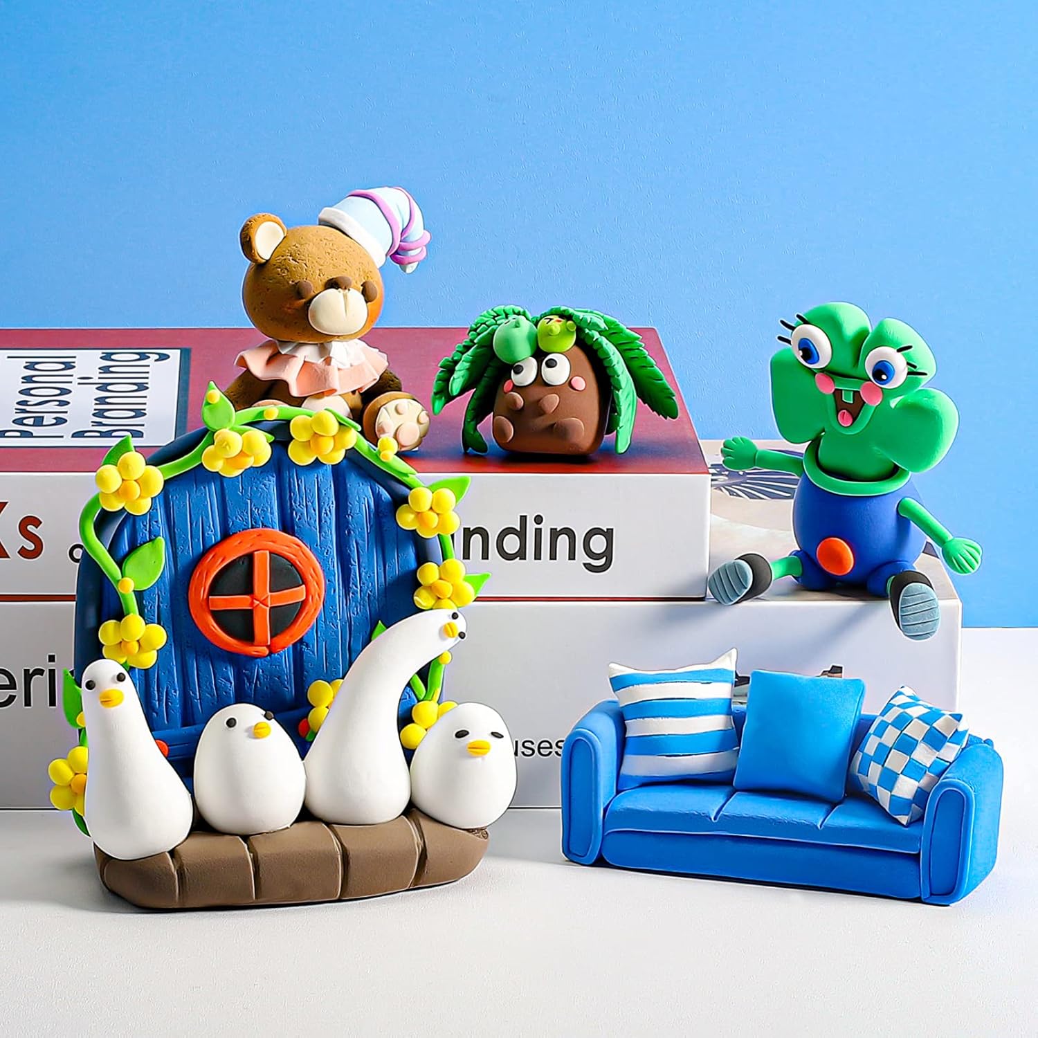 Kids' Wukusy 12-color antibacterial super clay set for creative play, featuring vibrant clay blocks in a colorful packaging.