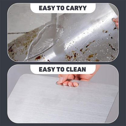 Wukusy stainless steel vegetable and fruit chopping board, 31.20 cm, durable and easy to clean for kitchen prep.