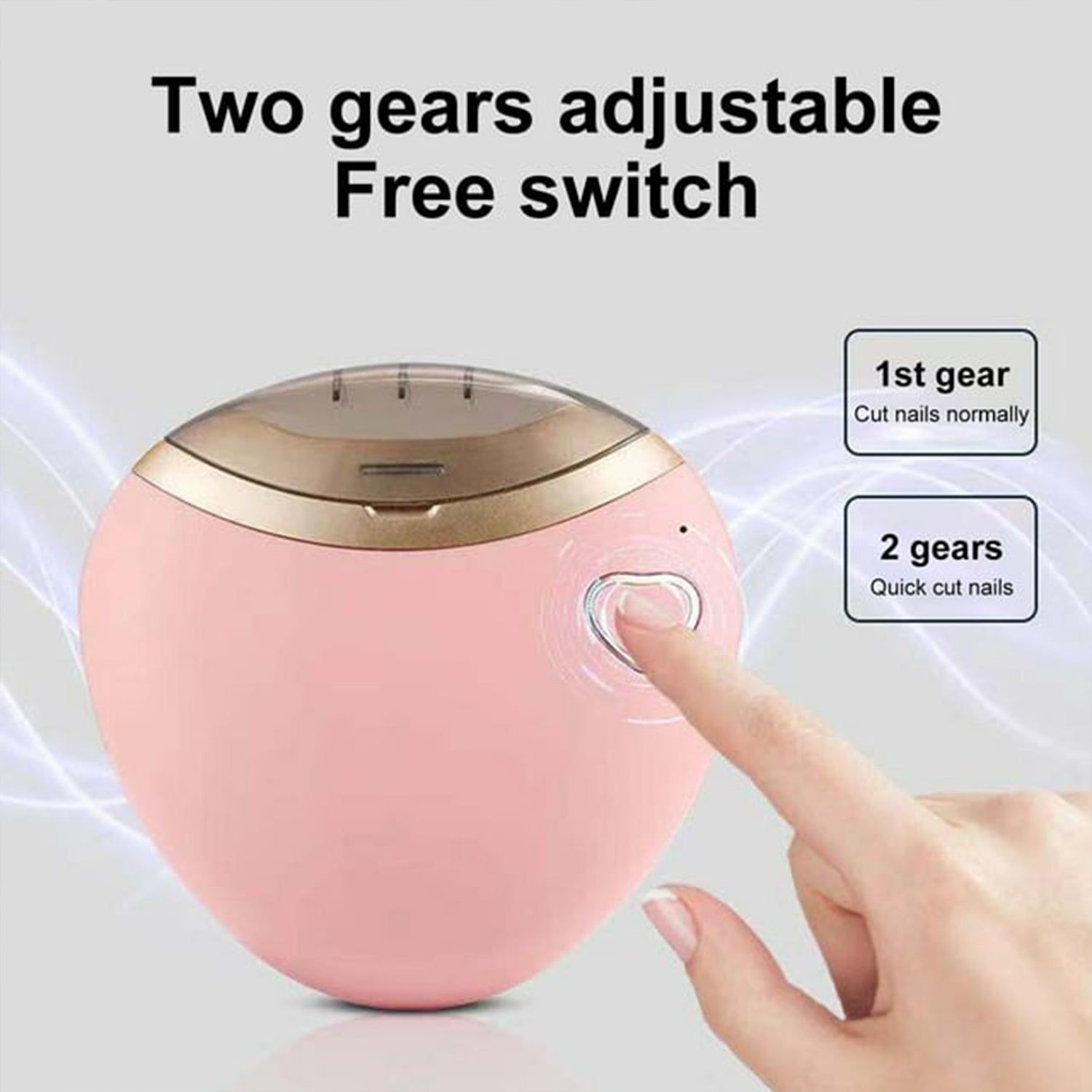 Wukusy electric manicure set with nail clippers, file, drill, and grinder for safe, precise nail and cuticle grooming.
