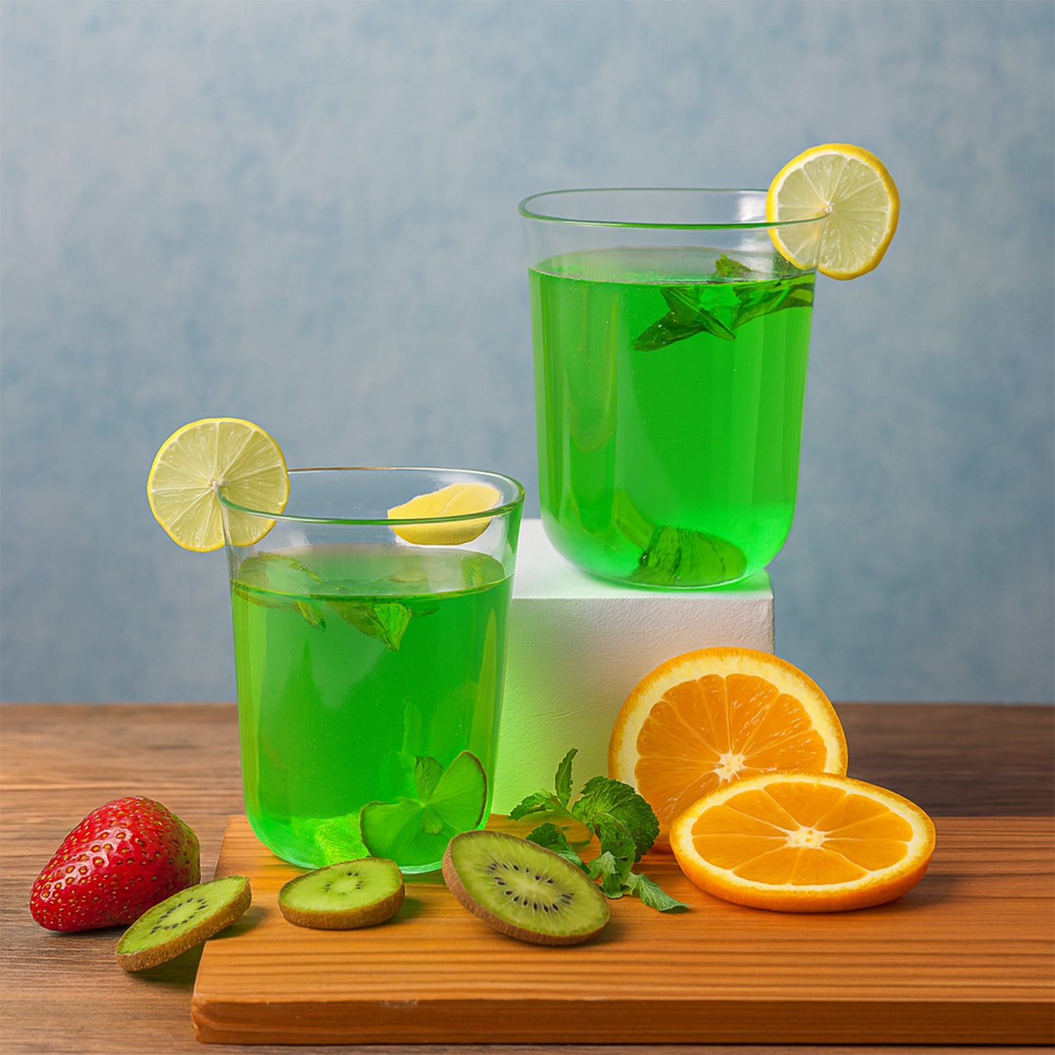 Set of six Wukusy Supermom plastic mojito glasses, 300ml capacity, clear and durable for refreshing drinks.