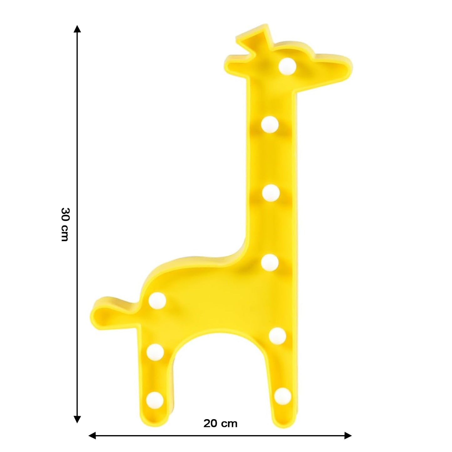 Giraffe-shaped LED decorative night light by Wukusy, suitable for home decor, glowing softly in a cozy room setting.