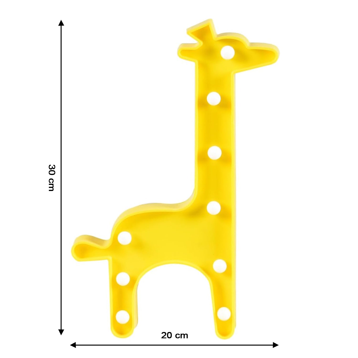 Giraffe-shaped LED decorative night light by Wukusy, suitable for home decor, glowing softly in a cozy room setting.