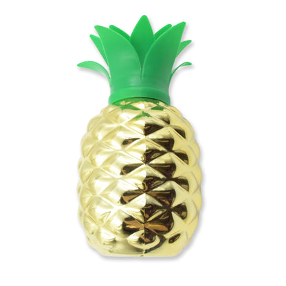 Wukusy plastic pineapple cup with straw, ideal for summer Hawaiian and beach party decorations for kids and adults.