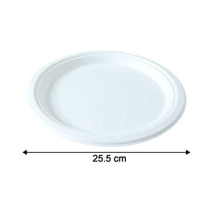 Set of 10 Vegnar disposable round food serving plates by Wukusy, lightweight and suitable for catering or parties.