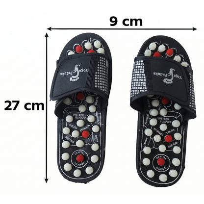Wukusy acupressure foot massage slippers with textured soles for reflexology, size 8, designed for relaxing foot therapy.