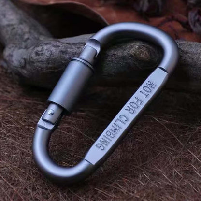 Heavy-duty metal carabiner hook with screw lock from Wukusy, ideal for home improvement and secure attachment.