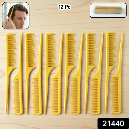 Wukusy professional tail comb set with 12 fine-tooth and wide-tooth styling combs for hair sectioning and styling.