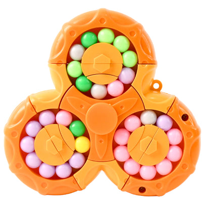 Wukusy Aditi 3-in-1 interactive spinny twist puzzle ball toy for children with colorful, textured surfaces and engaging design