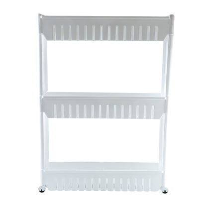 Wukusy Prexo multipurpose 3-layer kitchen storage rack organizer with metal frame and adjustable shelves for countertop use.