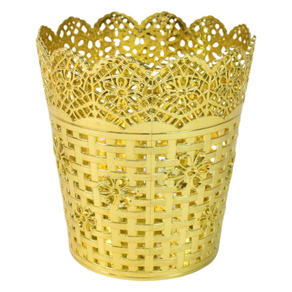 Wukusy metal mesh office pen holder on desk, cylindrical desk organizer for pens and small office supplies