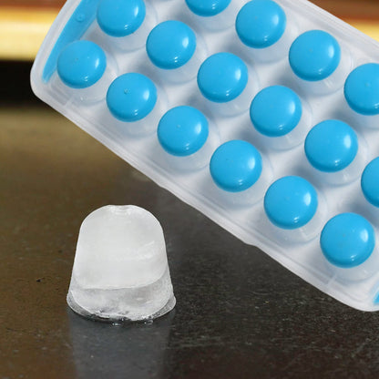 Wukusy 5353 mini round silicone ice cube tray with flexible bottom, perfect for making ice cubes and chocolate molds.