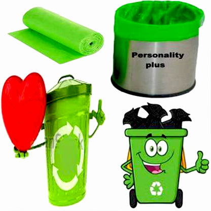 Wukusy biodegradable eco-friendly trash bag roll in mix colors, 24x32 inches, made from environmentally safe materials.