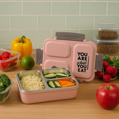 Wukusy Supermom premium stainless steel inner lunch box for home and kitchen, showing the sleek, compact design and stainless steel interior.