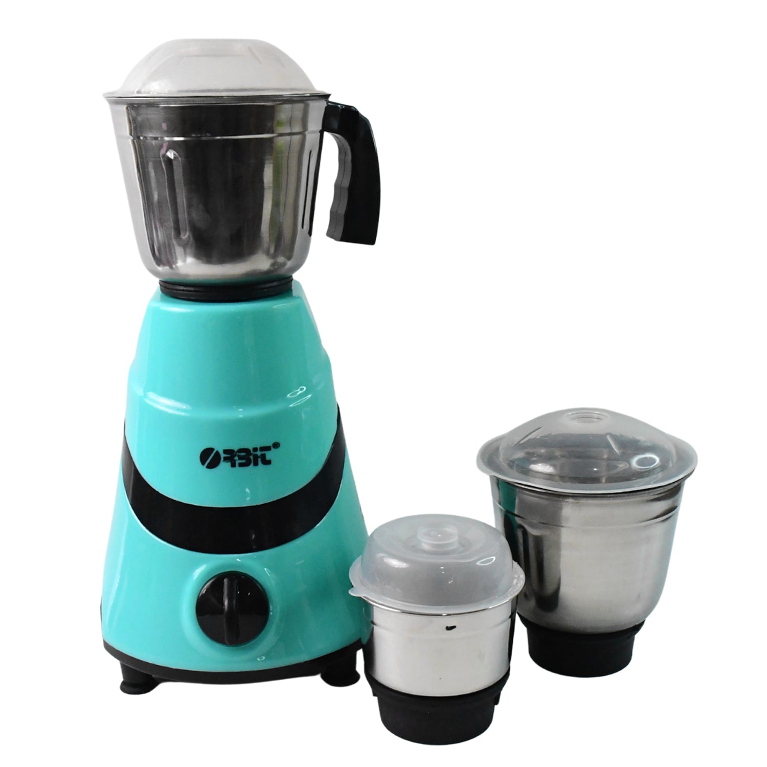 Wukusy Orbit Mixer Grinder with three stainless steel jars and 550W motor, ideal for home kitchen blending and grinding tasks