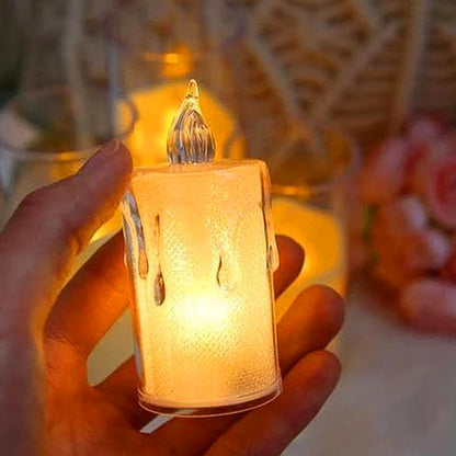 Wukusy 6240a simple crystal candles for home decoration, featuring elegant candle lights on a stylish surface.