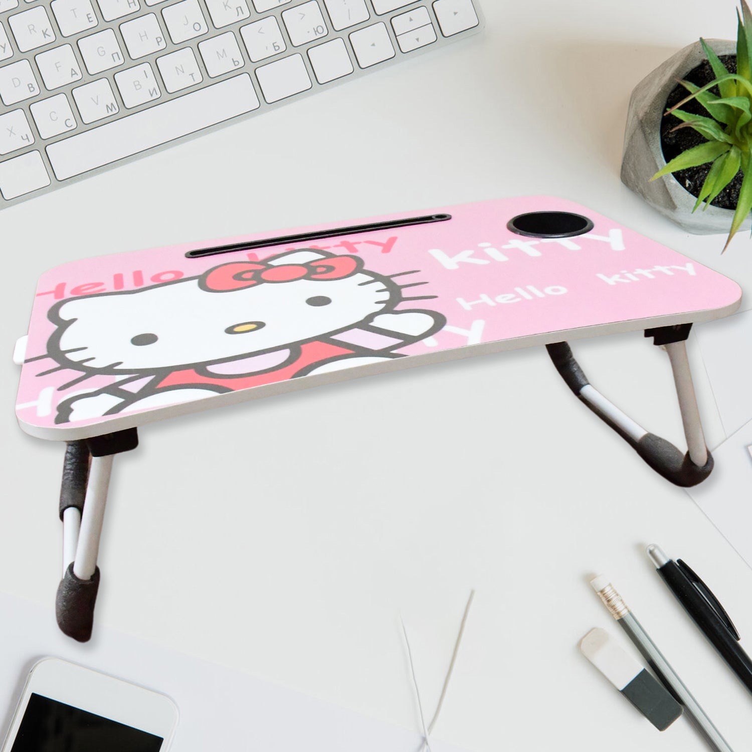 Wukusy multipurpose portable office table with cartoon printed design, suitable for writing, homework, and versatile use.