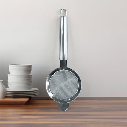 Wukusy Apex Premium Conical Tea Strainer with pipe handle for home and kitchen use, made of stainless steel.