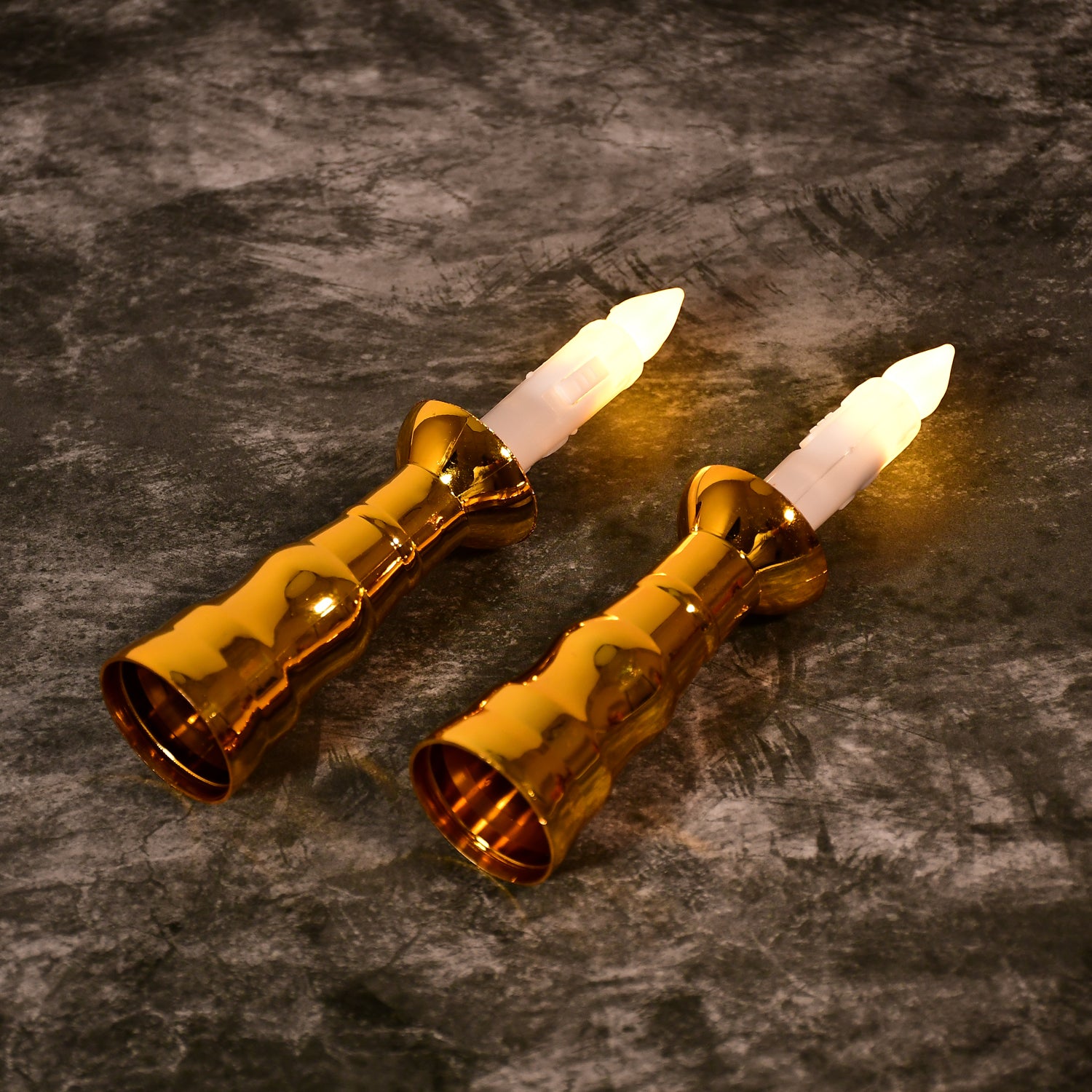 Wukusy 2-piece LED flameless candle lights for indoor window decoration, ideal for weddings and parties, warm ambient glow