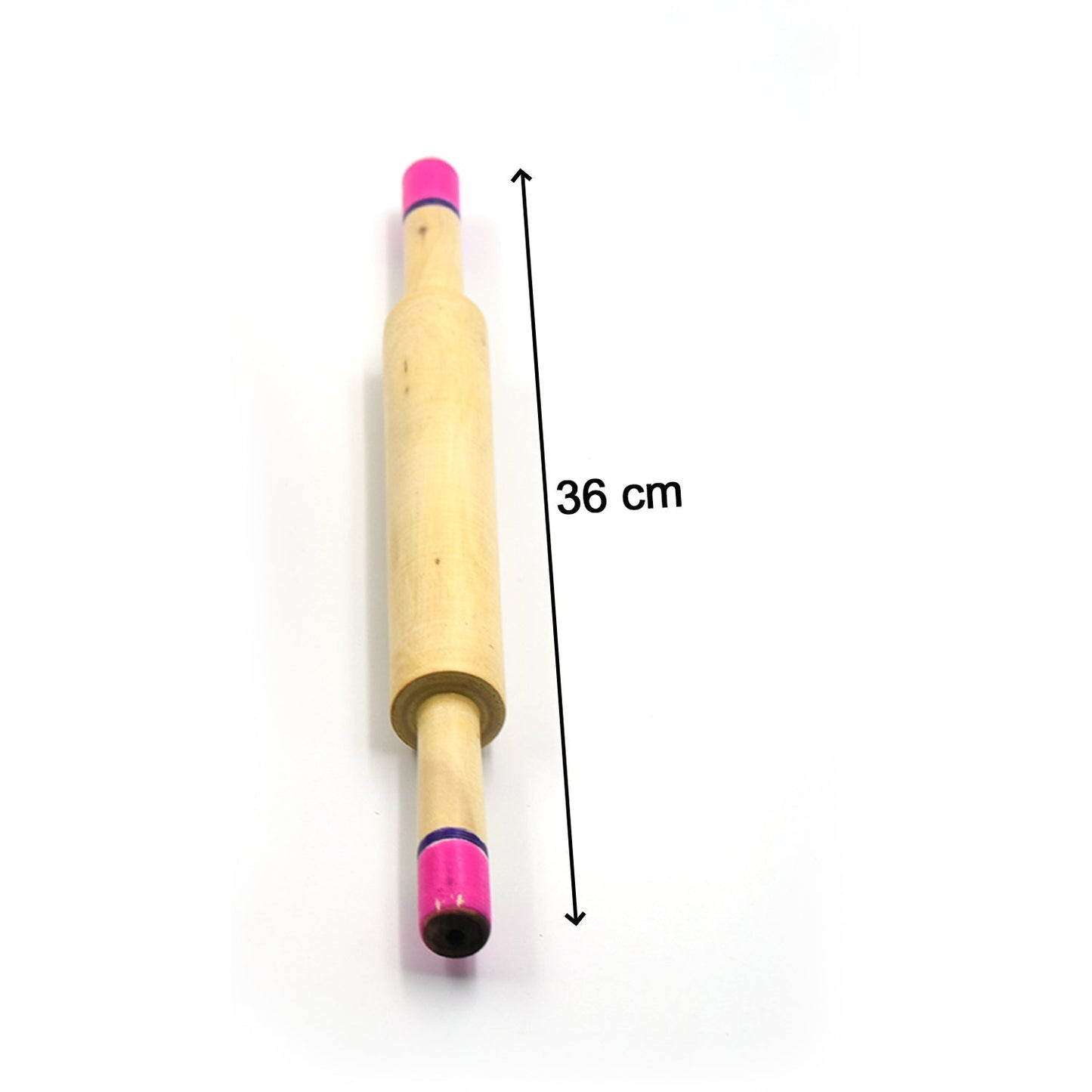 Wukusy wooden belan used for making rotis and kitchen baking, showing a traditional round wooden rolling pin.