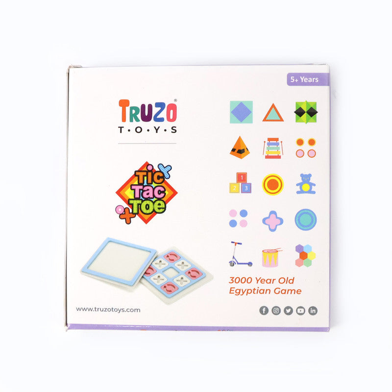 Wukusy Tic Tac Toe classic strategy board game for kids, featuring a 3x3 grid with colorful game pieces on a wooden board.