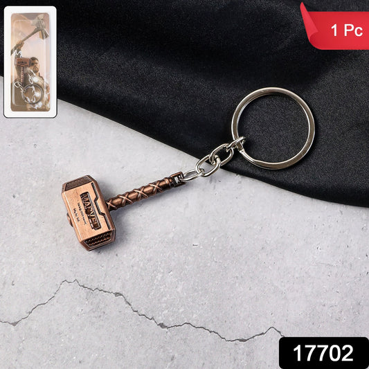 Wukusy metal hammer-shaped keychain accessory with a detailed hammer design on a keyring.