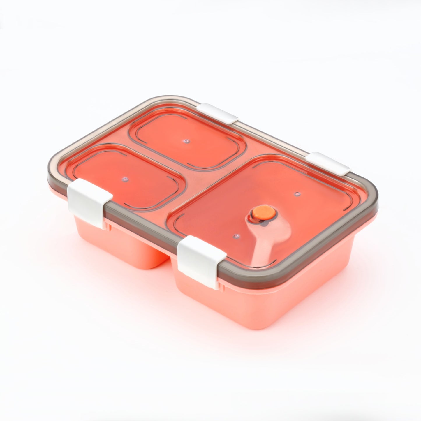 Wukusy 5627 plastic lunch box for kids with three compartments, insulated tiffin box suitable for boys, girls, school, and office use