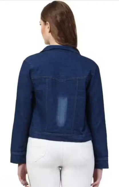 Stylish denim women’s jacket and waistcoat by ecomn, featuring a trendy and elegant outerwear design with detailed stitching.