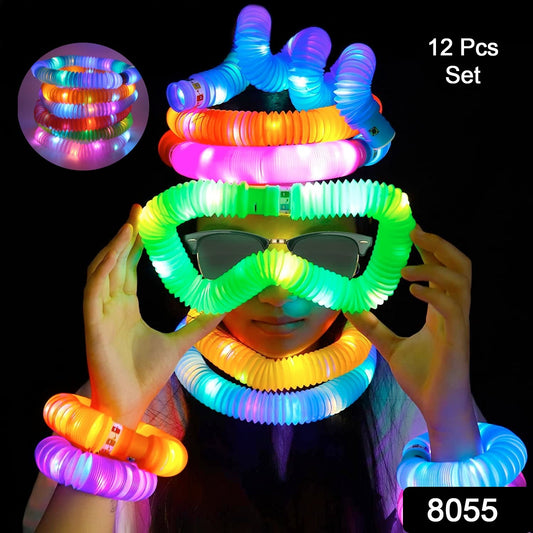 Wukusy 8055 Mini Pop Tubes sensory toys in vibrant colors, stretch and pull fidget tubes for autism, kids, and adults to reduce anxiety.