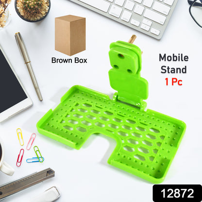 Wukusy 12872 multi-purpose wall holder stand for charging mobiles, fits in socket and hangs, mix color, single piece.