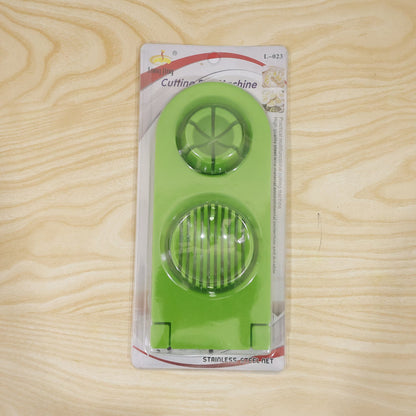 Wukusy 2-in-1 egg slicer and wedger with stainless steel wire for slicing boiled eggs, compact kitchen tool.