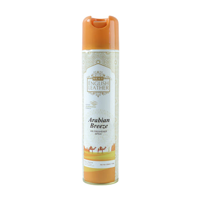Next Premium English Leather Arabian Breeze air freshener spray by Wukusy, 220 ml bottle with sleek design and elegant branding.