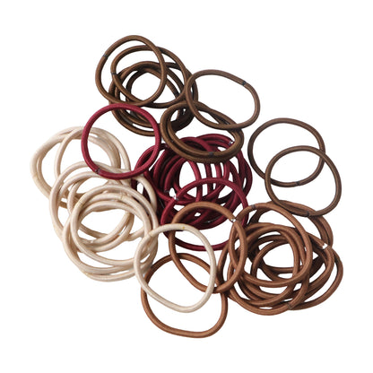Set of 40 Wukusy soft elastic hair bands in mixed colors for women and girls, ideal for gentle, secure hair styling.
