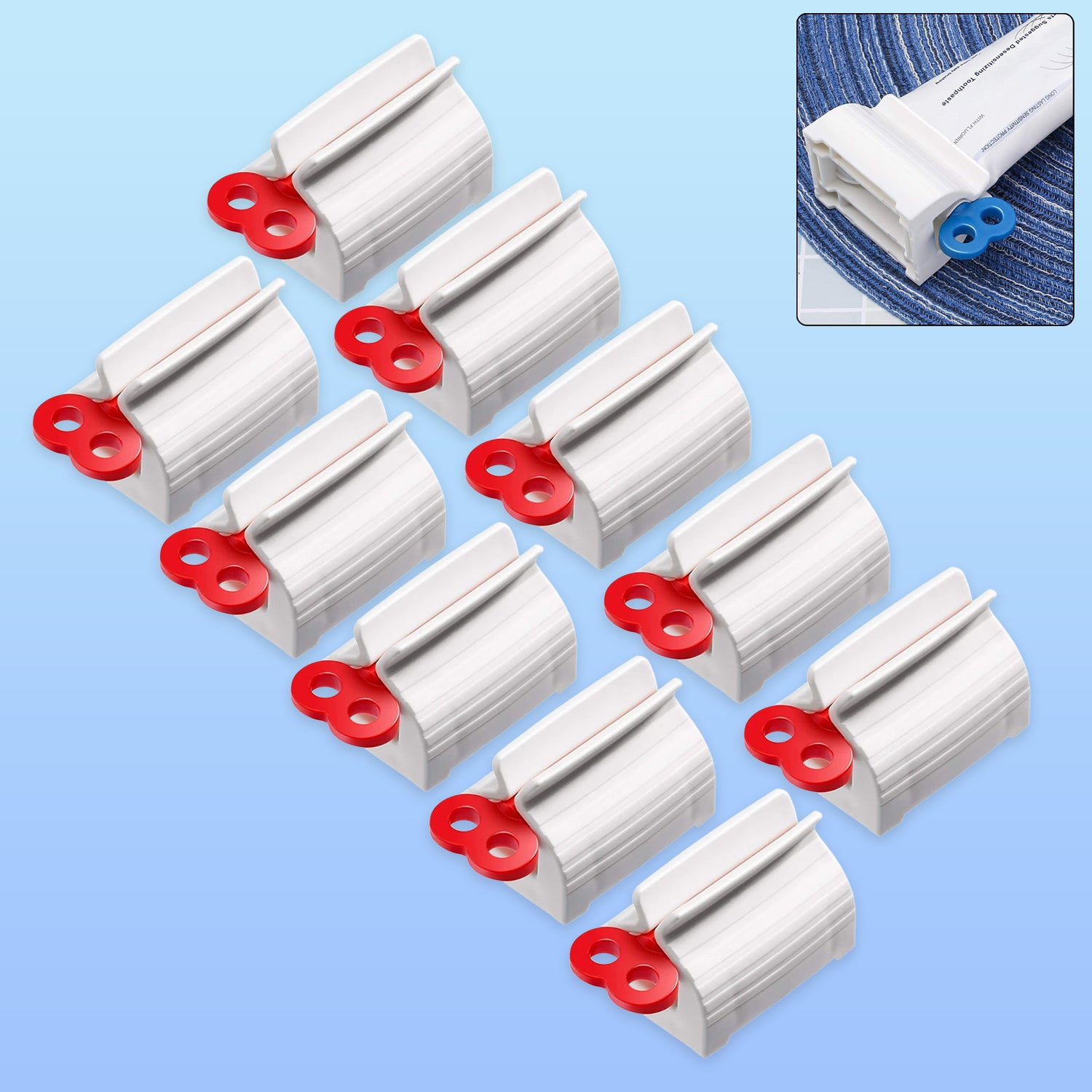 Set of 10 Wukusy plastic tube squeezer dispensers for home improvement, used to easily dispense and store liquids or creams.