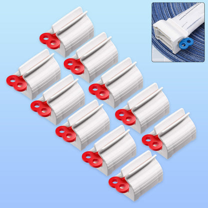 Set of 10 Wukusy plastic tube squeezer dispensers for home improvement, used to easily dispense and store liquids or creams.