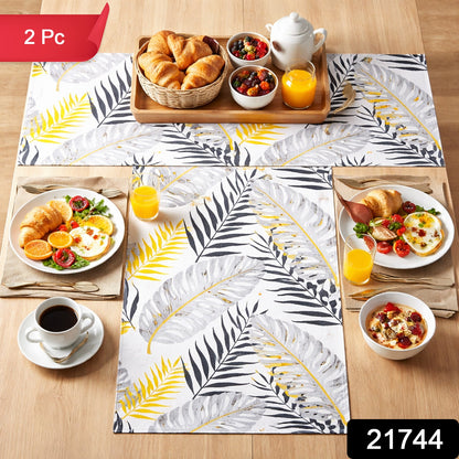 Wukusy 2-in-1 reversible dining table placemats, small and large, with stylish design and protective surface for dining tables.