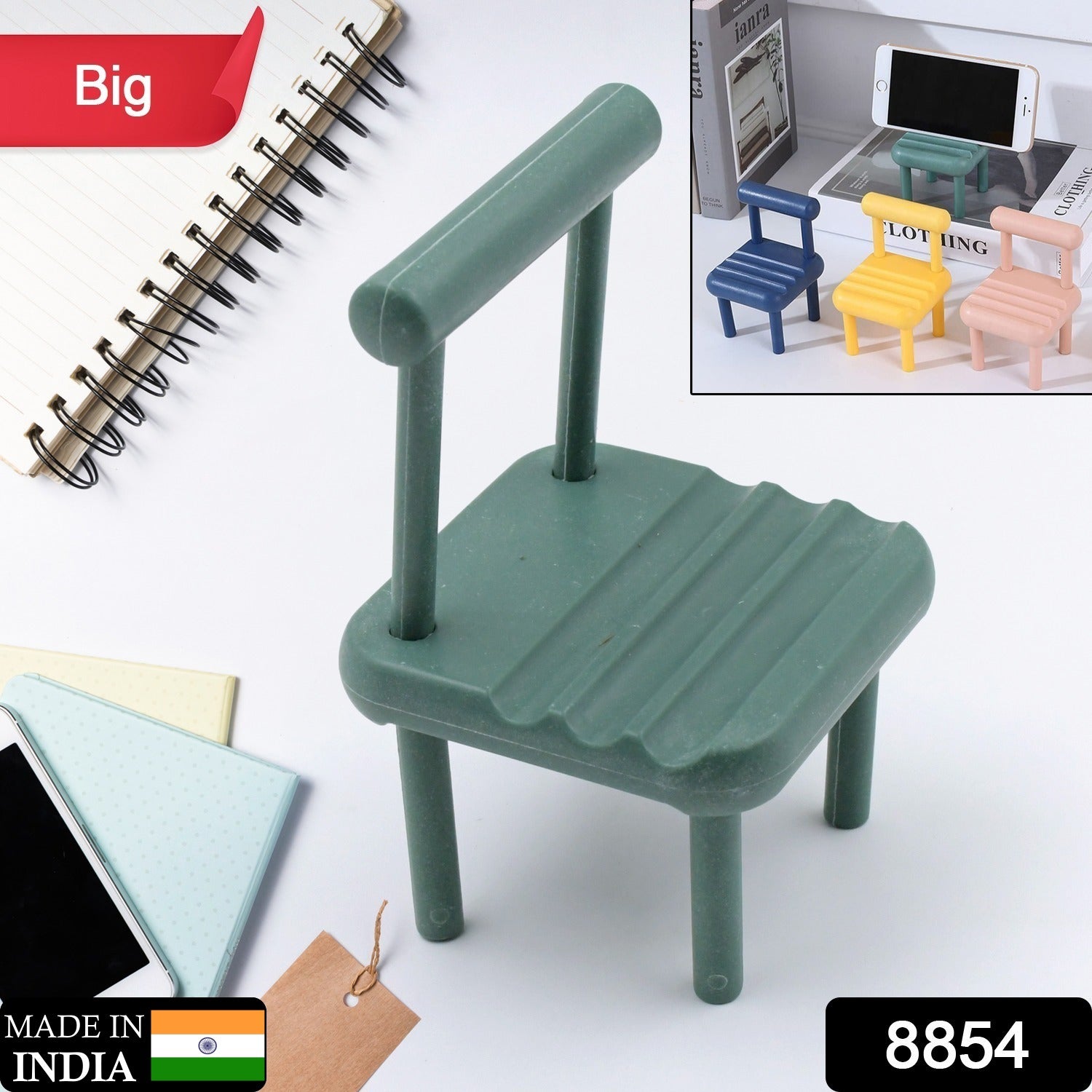 Wukusy mobile phone holder mini chair desk stand for smartphones, portable, compatible with all mobile phones, desktop design