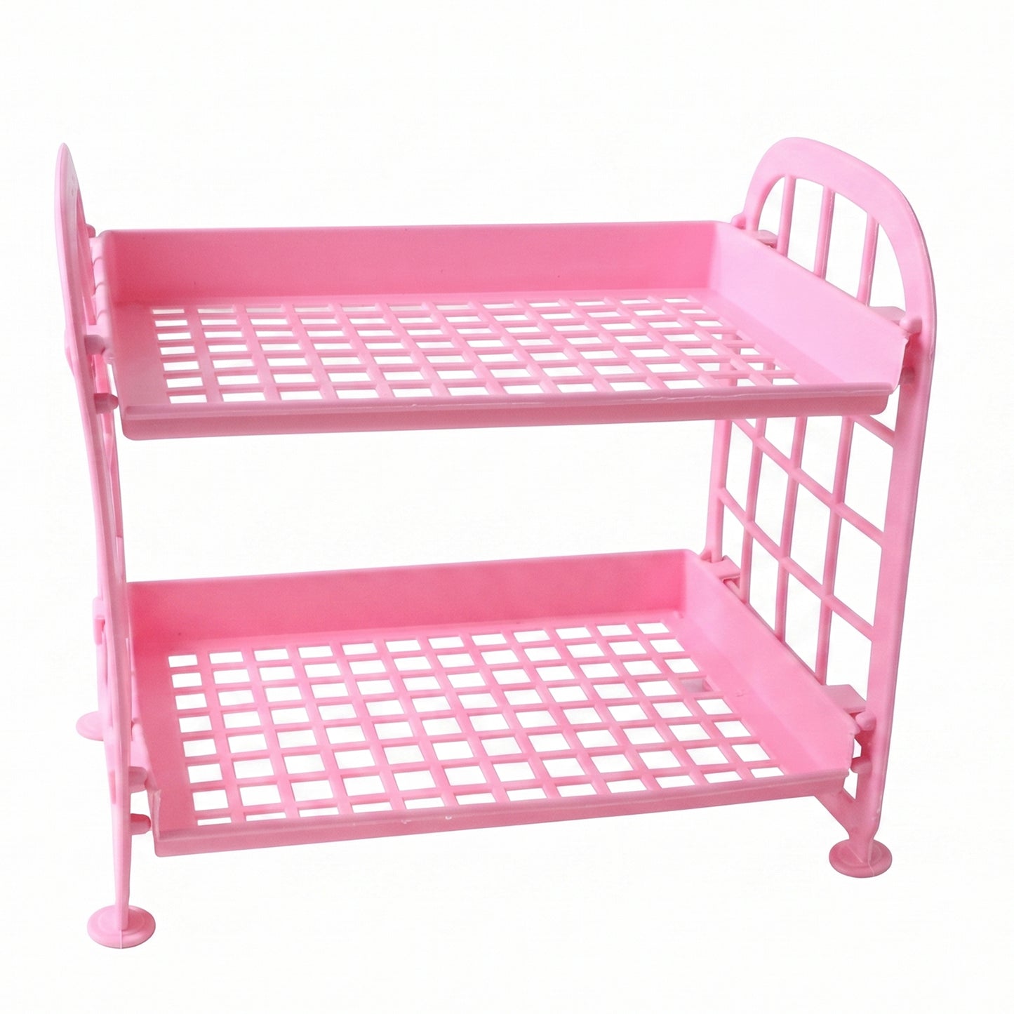 Wukusy 2-layer small plastic storage rack with multipurpose shelves for kitchen organization and countertop storage.