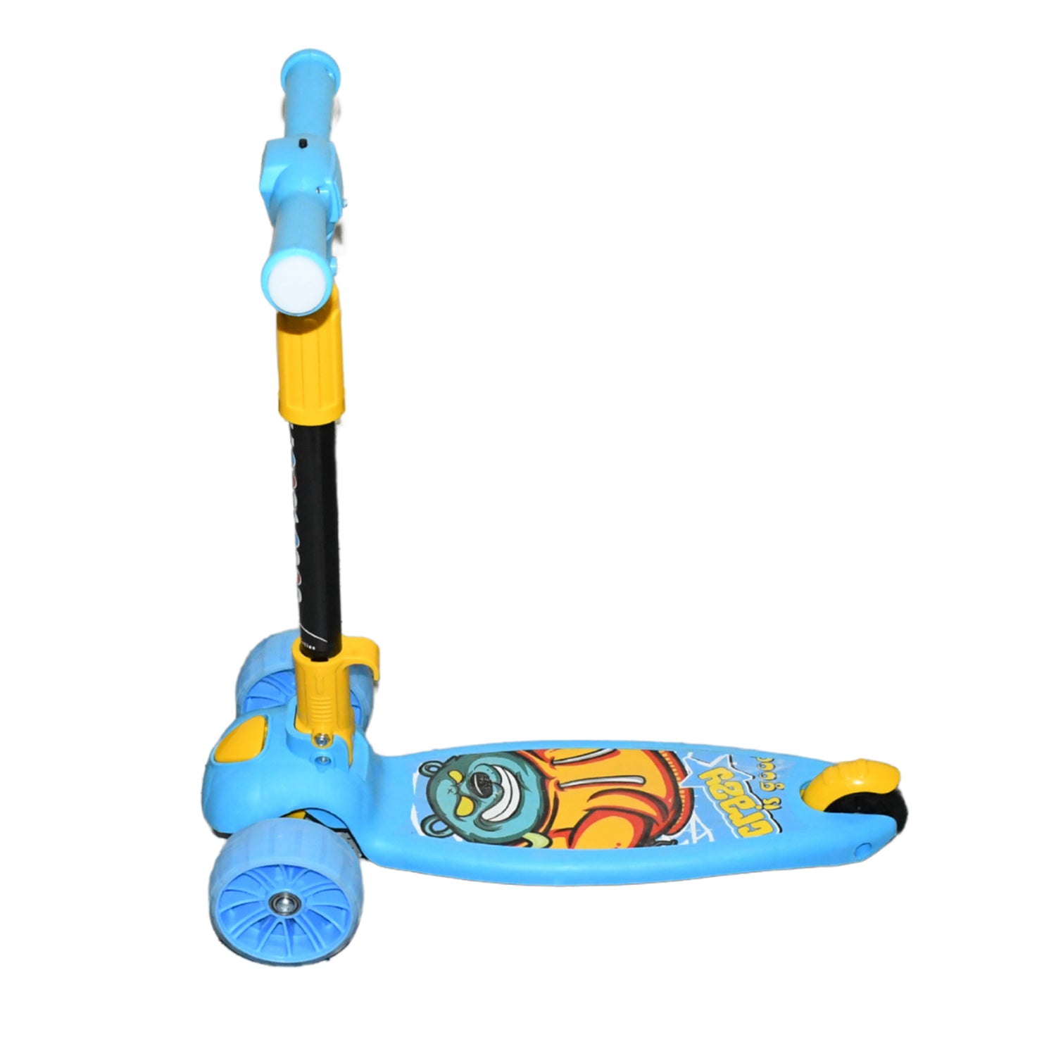 Wukusy jumbo kids' scooter with two wheels, steel frame, large foldable design, and adjustable height for children.