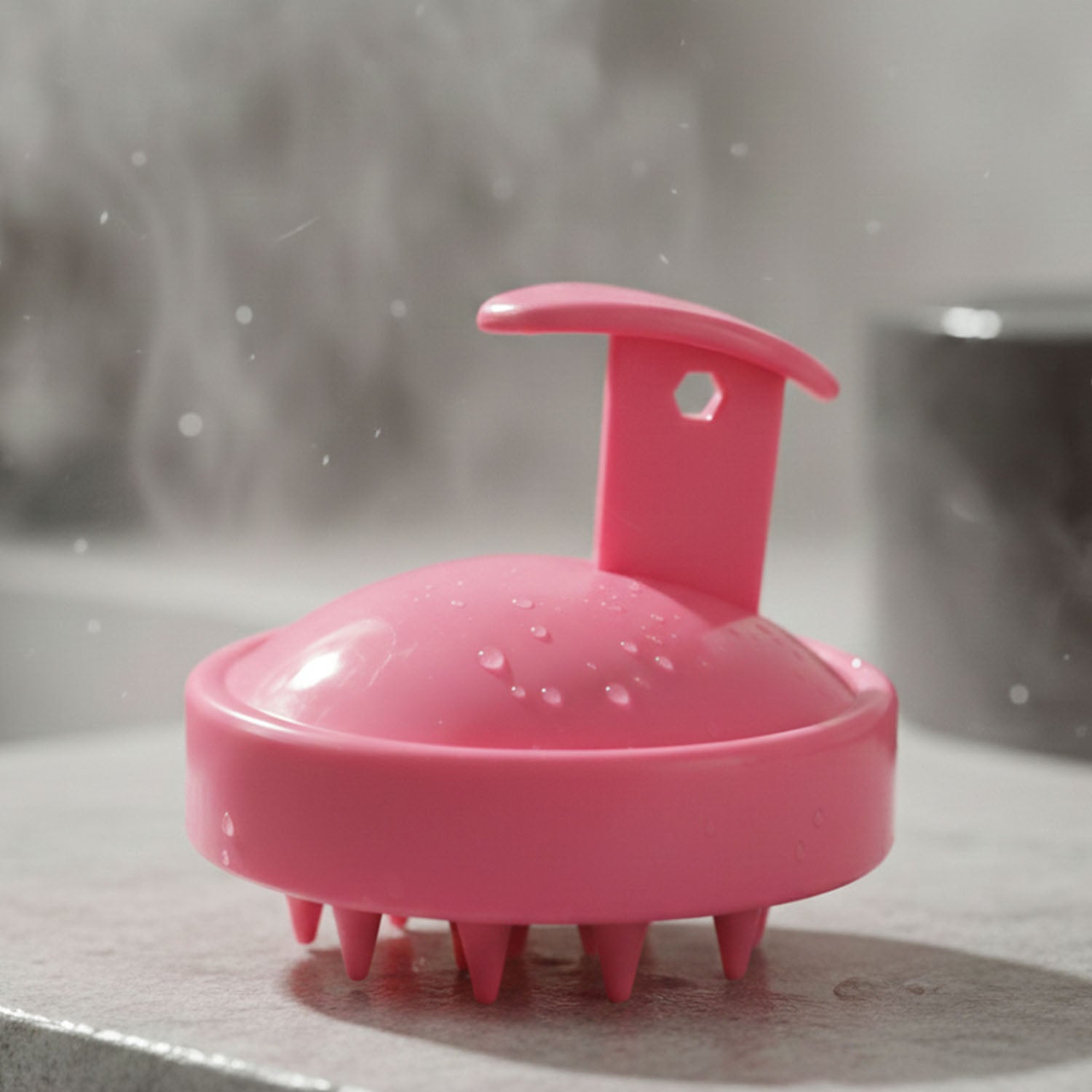 Wukusy silicone scalp massager shampoo brush with flexible bristles for gentle scalp cleansing and massage.