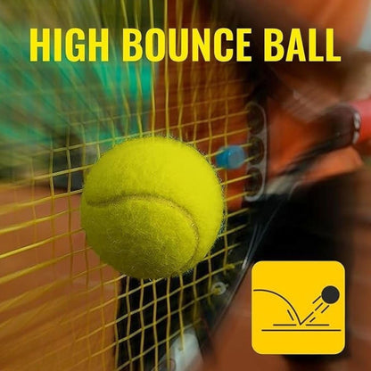 Set of three premium Wukusy tennis balls with bright yellow covers and standard size, suitable for recreational tennis play.