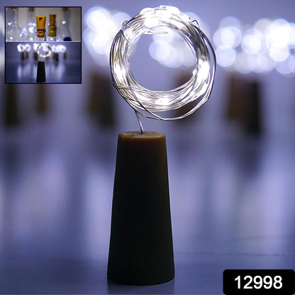 Wukusy wine bottle cork string light with multi-LEDs on 2m copper wire, battery operated, white color, home decor lighting.