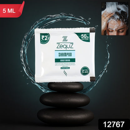 Wukusy Zequz Nourishing Conditioning Shampoo sachet, 5ml, small sample size, with a sleek packaging design visible in the image.
