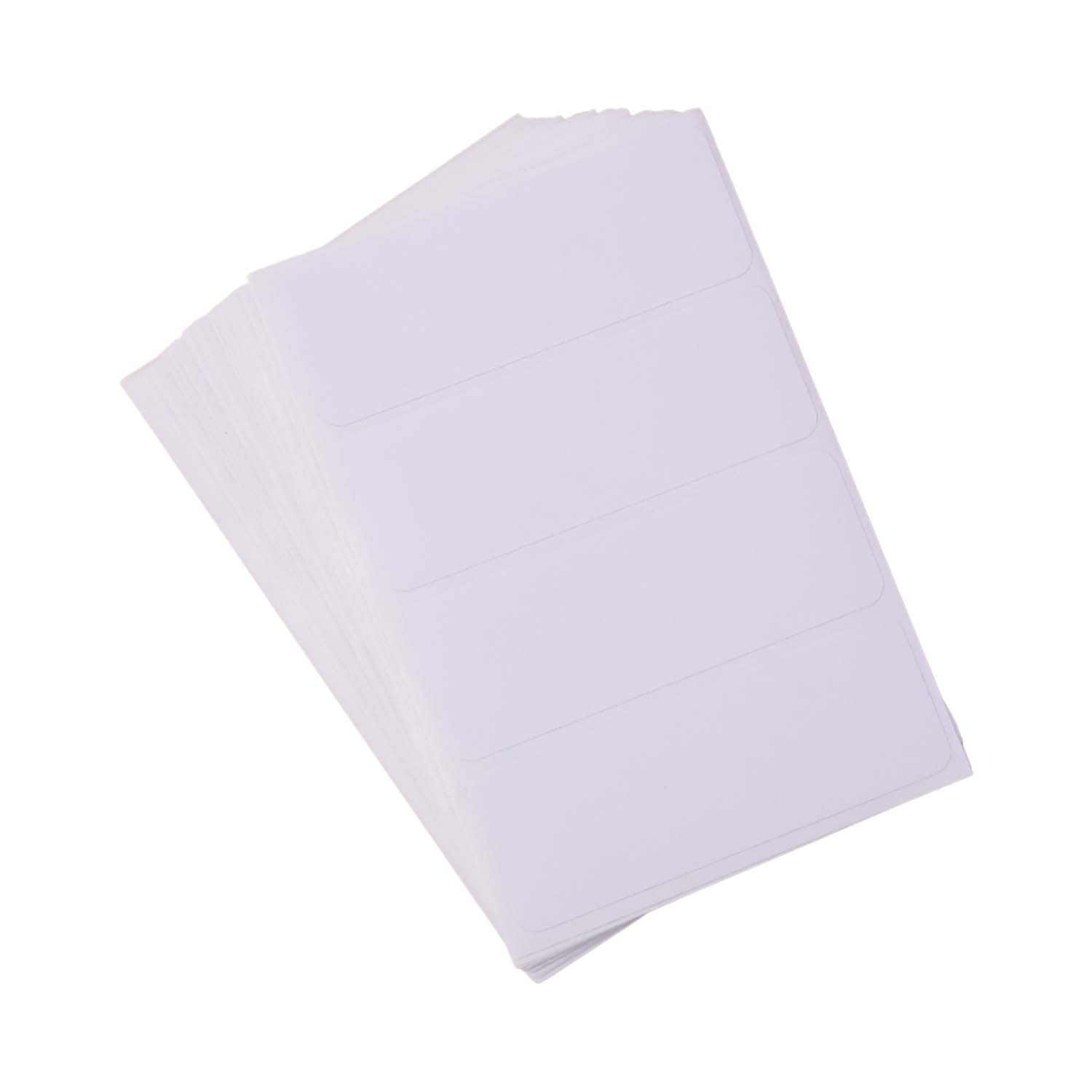 White all-purpose adhesive labels by Wukusy, 128 durable office labels suitable for organizing and labeling documents or items.