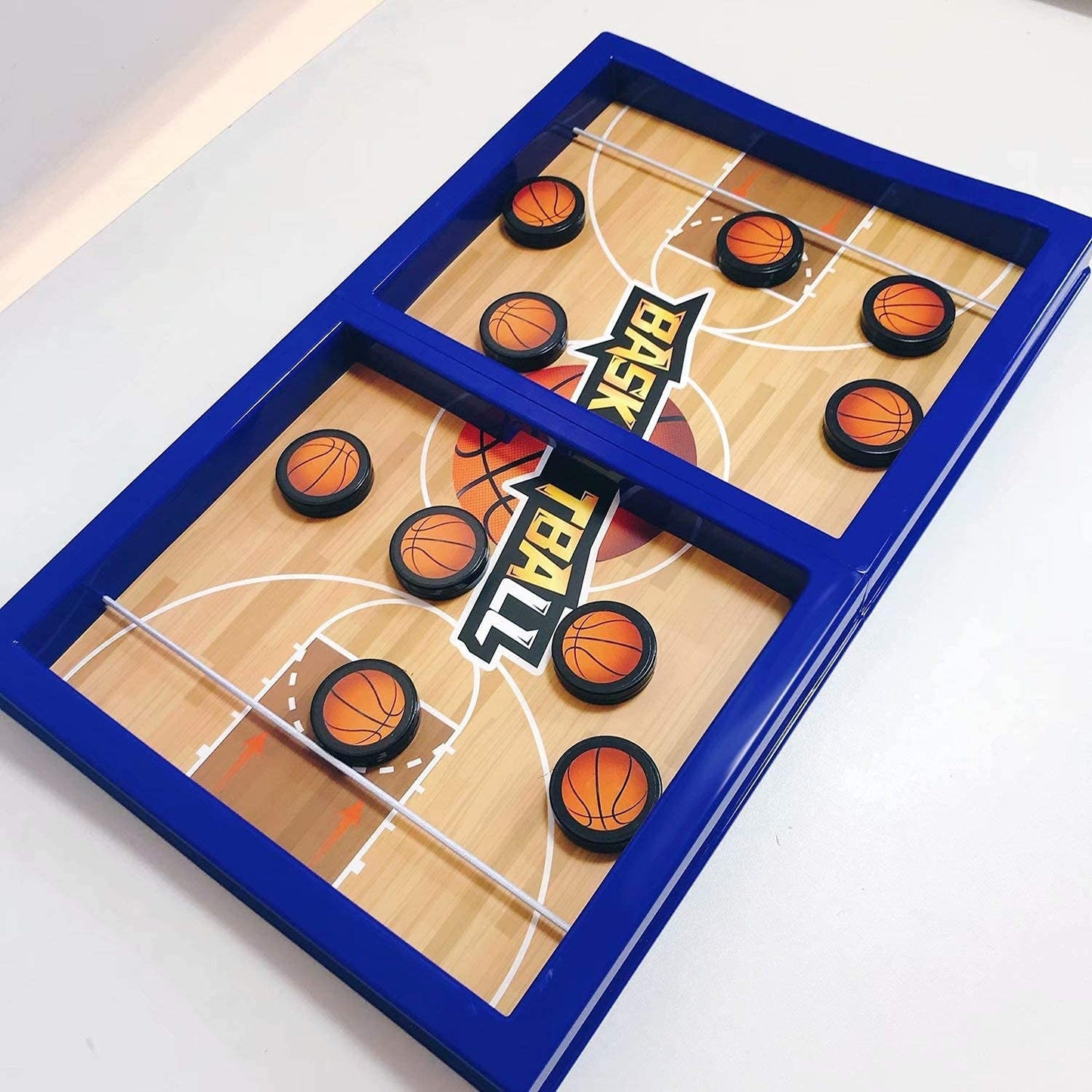 Wukusy Fast Sling Basketball Puck Game for kids and adults, desktop ice hockey table game with interactive play and parent-child fun