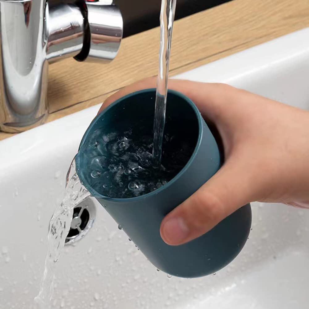 Wukusy multipurpose plastic wall mount toothbrush holder with two cups, ideal for bathroom organization and home improvement.