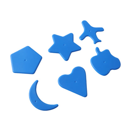 Wukusy kids learning shape puzzle toy set with six colorful wooden pieces for educational play and shape recognition.