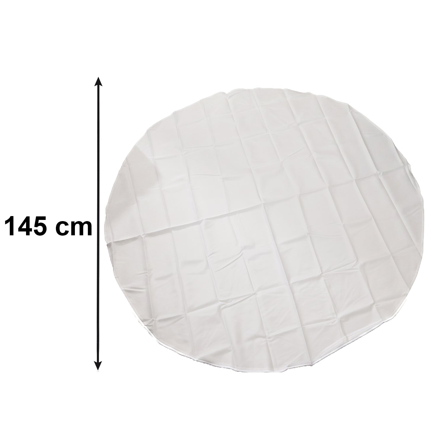 Wukusy multipurpose round dining table mat, 150x150 cm, fabric protector for dining tables, shown on a wooden table.