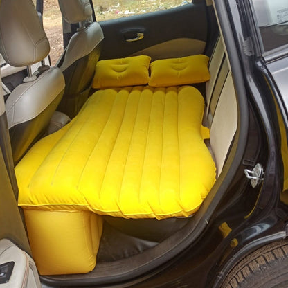 Wukusy 8043 Car Inflatable Bed with 2 pillows and portable air pump, designed for travel and camping, shown in random color.