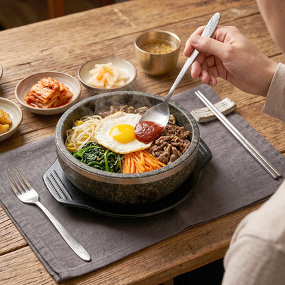 Wukusy portable stainless steel cutlery set with fork, spoon, chopsticks, and pouch, ideal for travel and outdoor dining.
